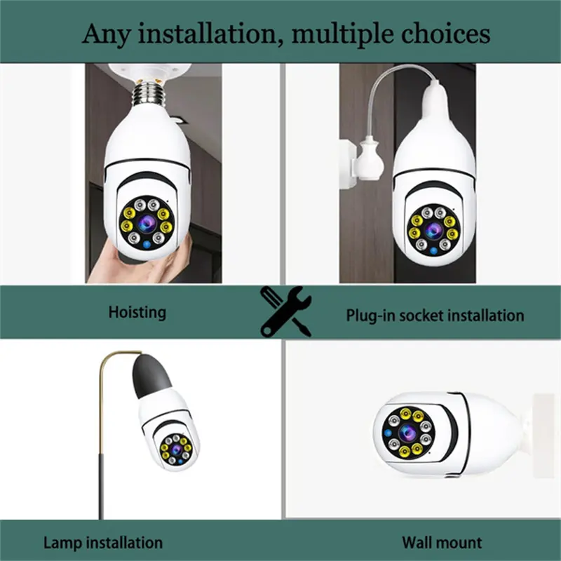 2MP WiFi Bulb CCTV Camera – 360° View & Motion Alerts