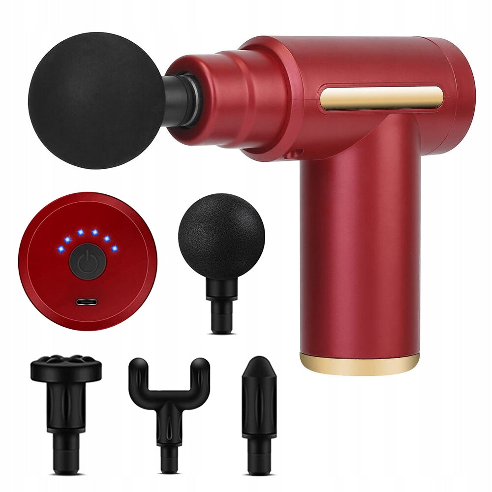 Mini Massage Gun – 6 Speeds, 4 Heads & Type-C Charging