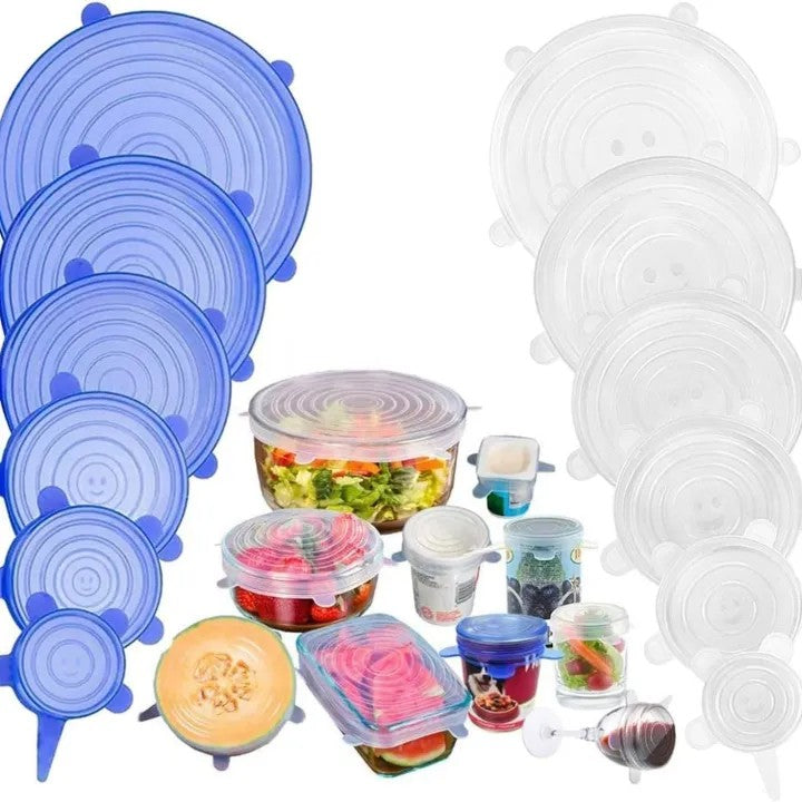 Silicone Stretch Lids Set for Food Storage | Reusable Food Covers for Bowls, Cups & Containers