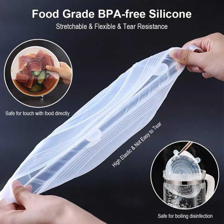 Silicone Stretch Lids Set for Food Storage | Reusable Food Covers for Bowls, Cups & Containers