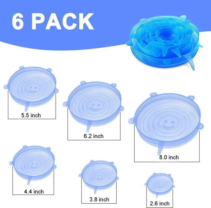 Silicone Stretch Lids Set for Food Storage | Reusable Food Covers for Bowls, Cups & Containers