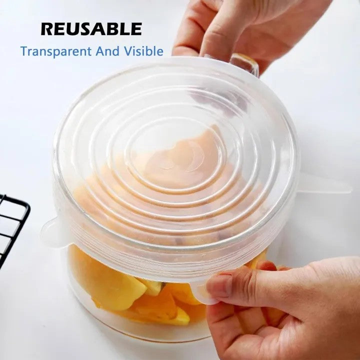 Silicone Stretch Lids Set for Food Storage | Reusable Food Covers for Bowls, Cups & Containers
