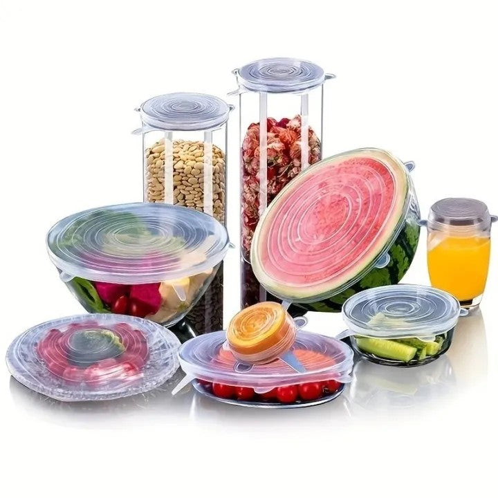 Silicone Stretch Lids Set for Food Storage | Reusable Food Covers for Bowls, Cups & Containers