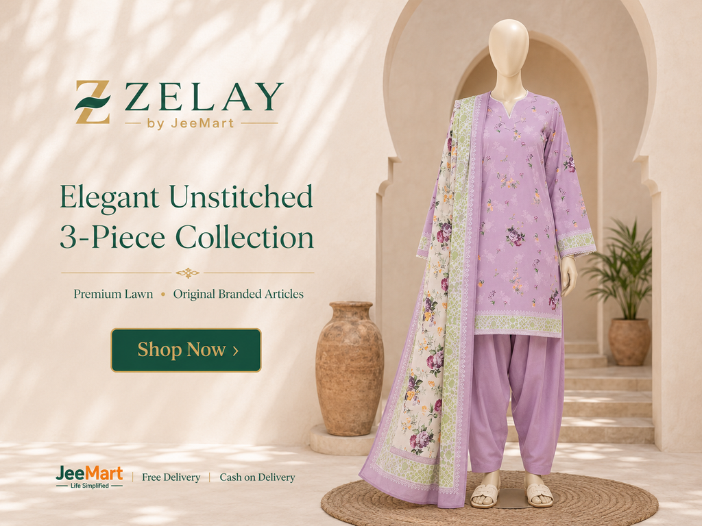 ZELAY | Premium Unstitched 3-Piece Lawn Suit – WUS26X38063