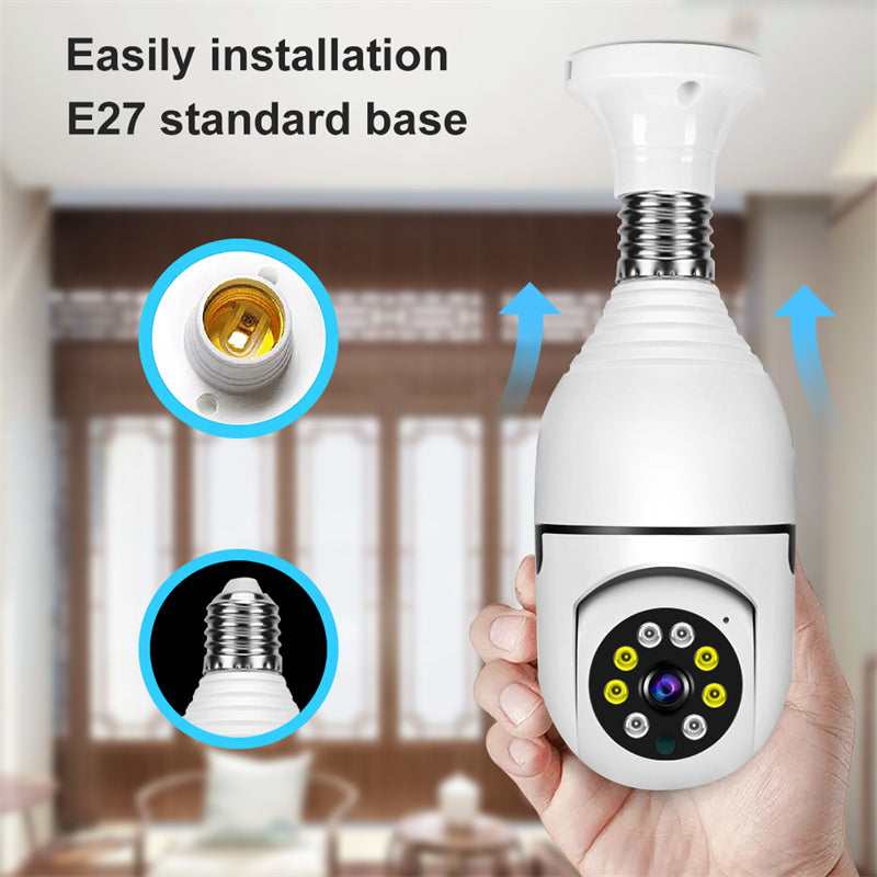 2MP WiFi Bulb CCTV Camera – 360° View & Motion Alerts