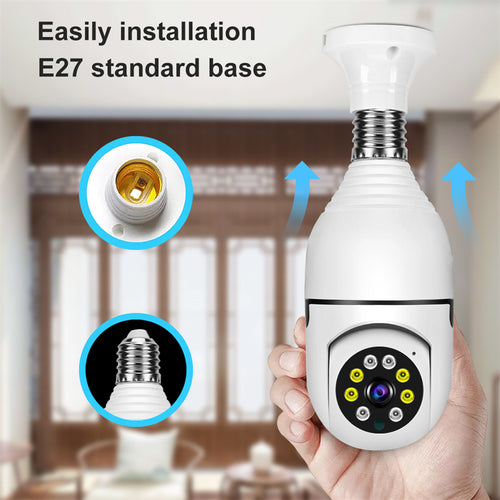 2MP WiFi Bulb CCTV Camera – 360° View & Motion Alerts