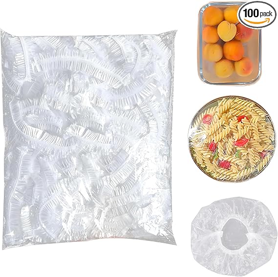100 PCS Disposable Stretch Bowl Covers | Elastic Food Storage Covers | BPA Free