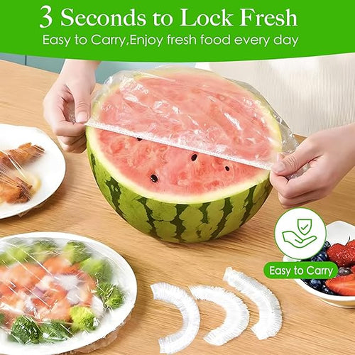 100 PCS Disposable Stretch Bowl Covers | Elastic Food Storage Covers | BPA Free