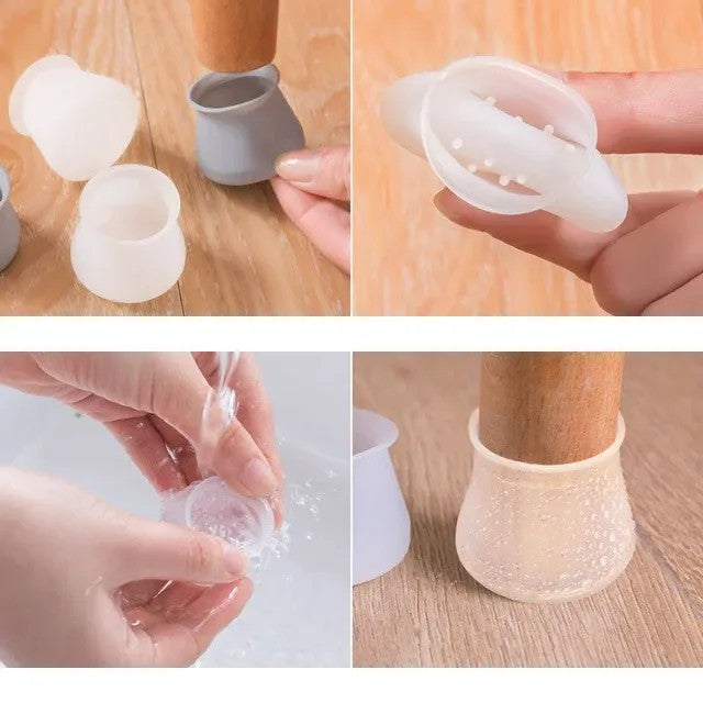 Silicone Caps for Chair & Table Legs | Anti-Scratch Furniture Leg Protectors (Set)