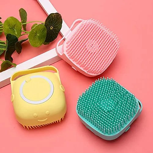 Silicone Bath & Body Brush with Soap Dispenser | Soft Exfoliating Shower Scrubber for Body Cleansing