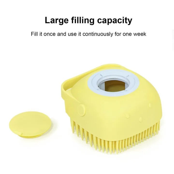 Silicone Bath & Body Brush with Soap Dispenser | Soft Exfoliating Shower Scrubber for Body Cleansing