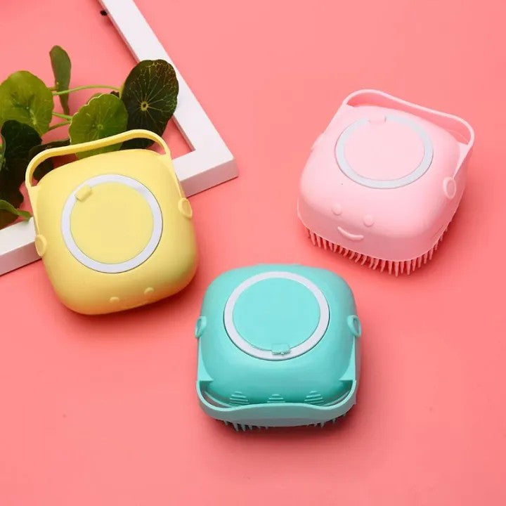 Silicone Bath & Body Brush with Soap Dispenser | Soft Exfoliating Shower Scrubber for Body Cleansing