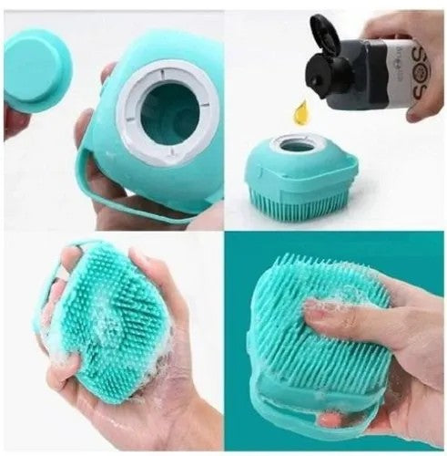Silicone Bath & Body Brush with Soap Dispenser | Soft Exfoliating Shower Scrubber for Body Cleansing