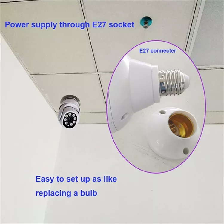 2MP WiFi Bulb CCTV Camera – 360° View & Motion Alerts