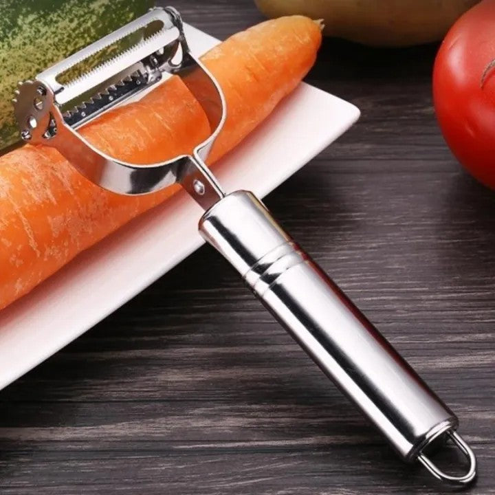 Julienne & Vegetable Peeler for Kitchen | 2-in-1 Stainless Steel Fruit & Vegetable Peeler