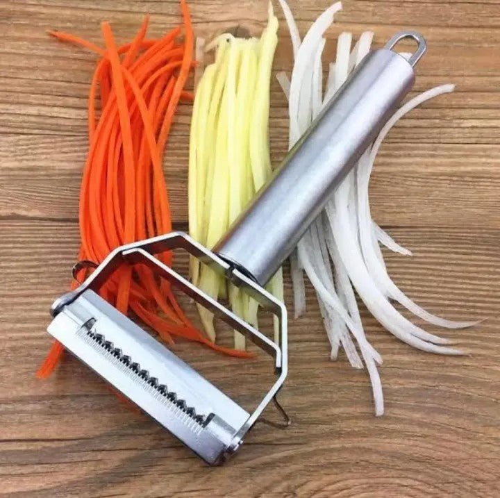 Julienne & Vegetable Peeler for Kitchen | 2-in-1 Stainless Steel Fruit & Vegetable Peeler