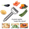Julienne & Vegetable Peeler for Kitchen | 2-in-1 Stainless Steel Fruit & Vegetable Peeler
