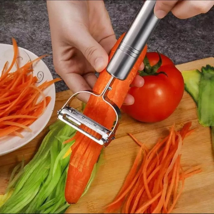 Julienne & Vegetable Peeler for Kitchen | 2-in-1 Stainless Steel Fruit & Vegetable Peeler