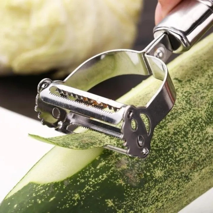 Julienne & Vegetable Peeler for Kitchen | 2-in-1 Stainless Steel Fruit & Vegetable Peeler