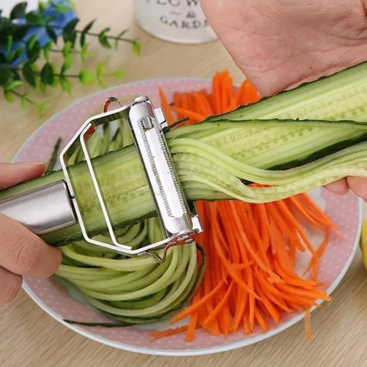 Julienne & Vegetable Peeler for Kitchen | 2-in-1 Stainless Steel Fruit & Vegetable Peeler