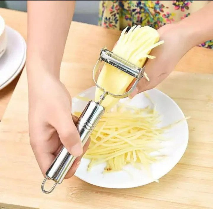 Julienne & Vegetable Peeler for Kitchen | 2-in-1 Stainless Steel Fruit & Vegetable Peeler