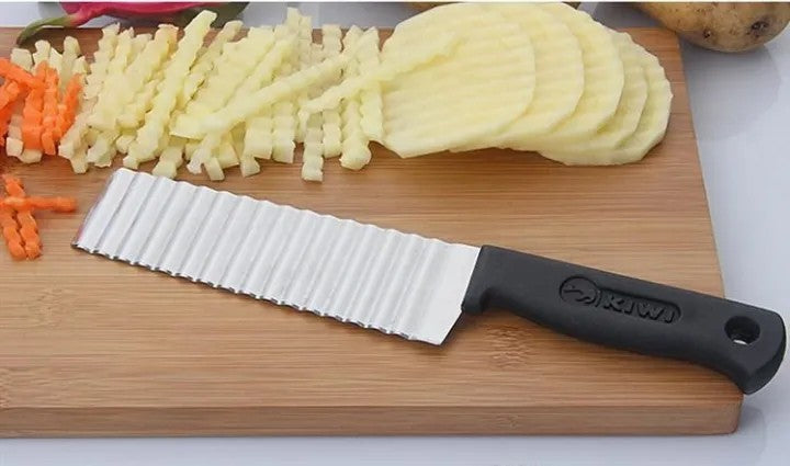 Crinkle Fries Cutter Knife with Handle