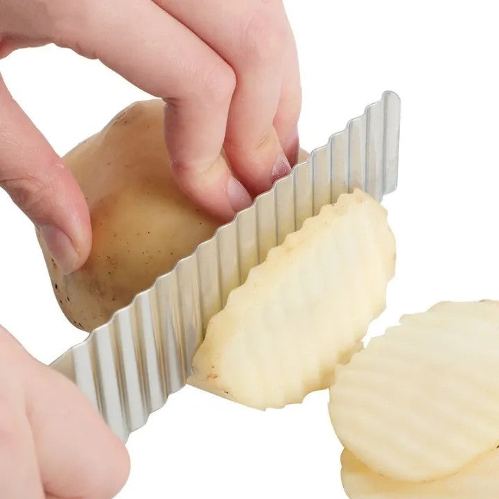 Crinkle Fries Cutter Knife with Handle