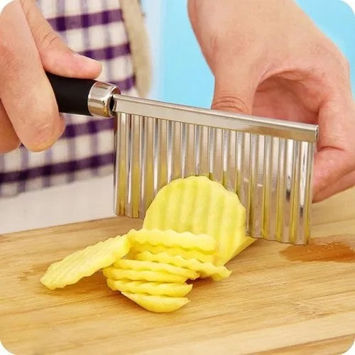 Crinkle Fries Cutter Knife with Handle