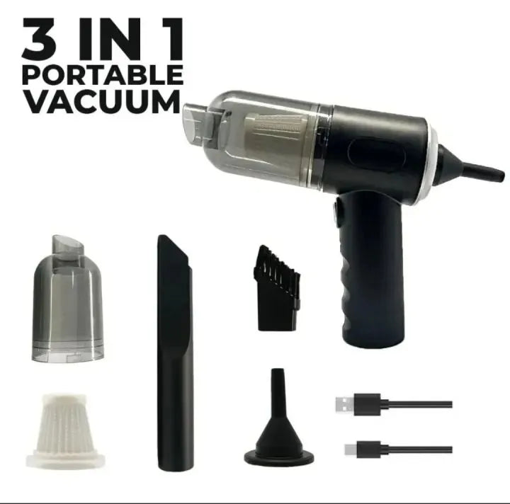 3-in-1 Portable Car Vacuum Cleaner – Wireless Vacuum & Blower