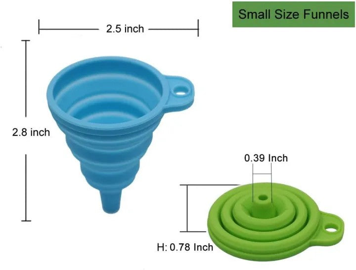 Foldable Silicone Funnel for Bottles | Collapsible Kitchen Funnel for Liquid & Dry Ingredients