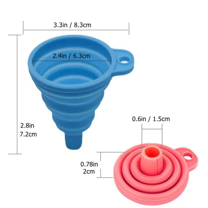 Foldable Silicone Funnel for Bottles | Collapsible Kitchen Funnel for Liquid & Dry Ingredients