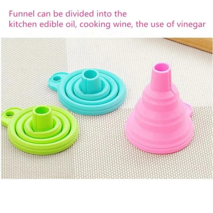 Foldable Silicone Funnel for Bottles | Collapsible Kitchen Funnel for Liquid & Dry Ingredients