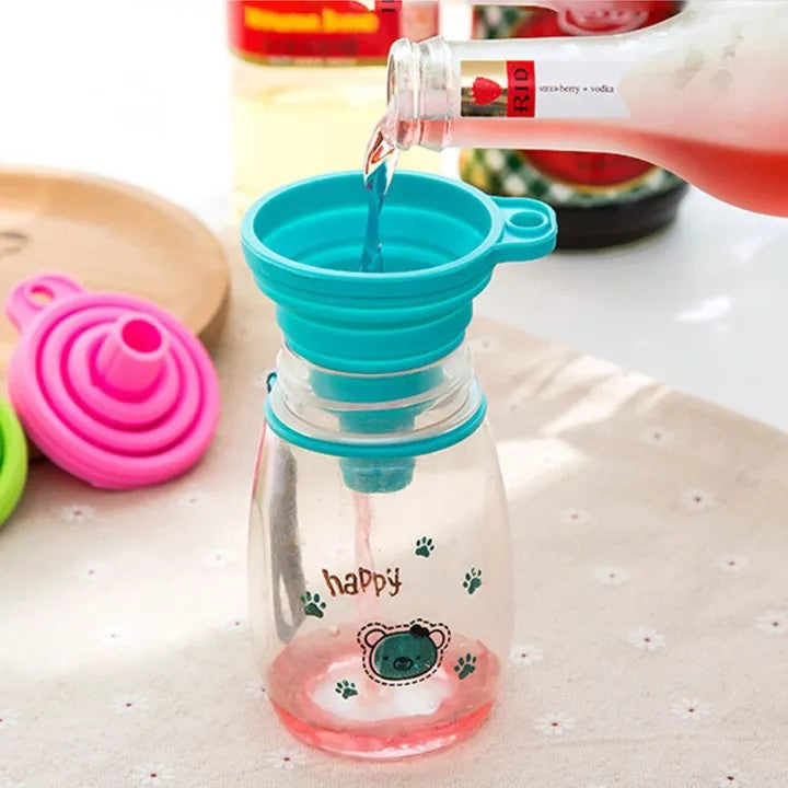 Foldable Silicone Funnel for Bottles | Collapsible Kitchen Funnel for Liquid & Dry Ingredients