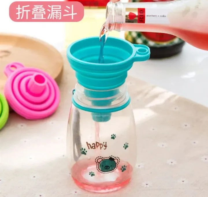 Foldable Silicone Funnel for Bottles | Collapsible Kitchen Funnel for Liquid & Dry Ingredients