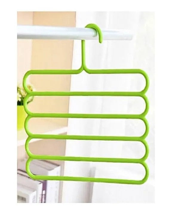 Multi-Layer Clothes HaMulti-Layer Clothes Hanger Space Saver | 5-Layer Closet Organizer for Shirts, Pants & Scarvesnger Space Saver