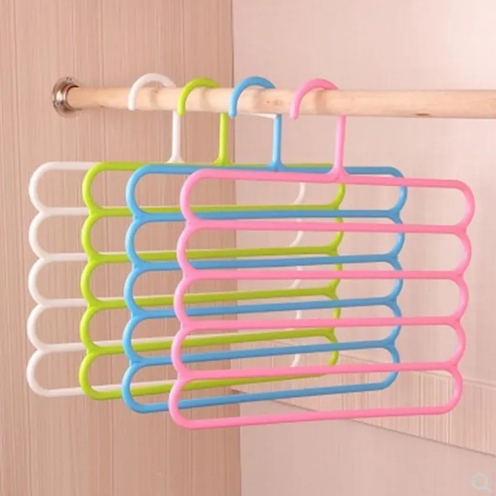 Multi-Layer Clothes HaMulti-Layer Clothes Hanger Space Saver | 5-Layer Closet Organizer for Shirts, Pants & Scarvesnger Space Saver