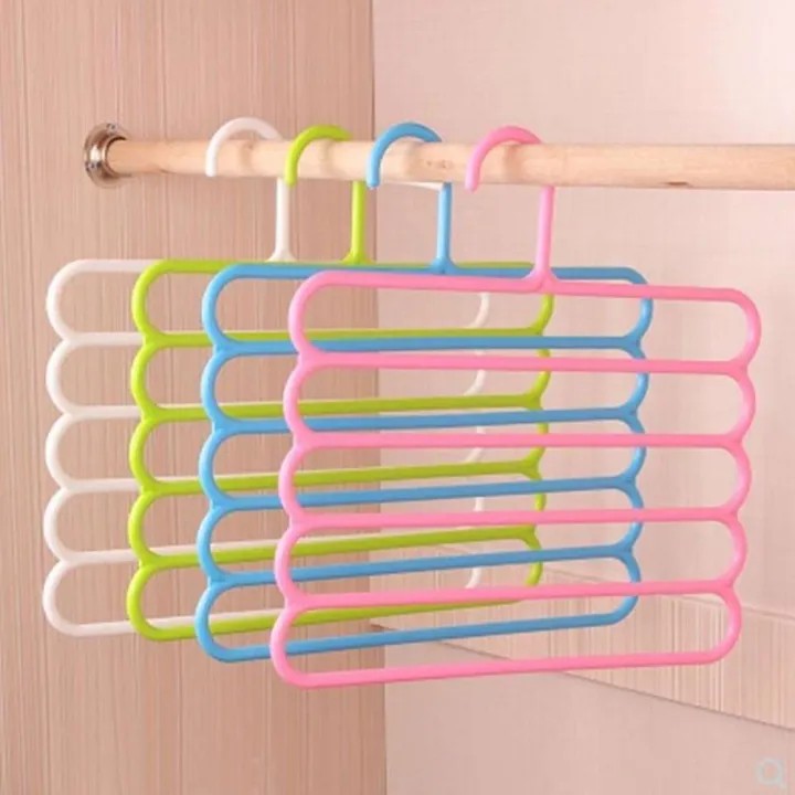 Multi-Layer Clothes HaMulti-Layer Clothes Hanger Space Saver | 5-Layer Closet Organizer for Shirts, Pants & Scarvesnger Space Saver