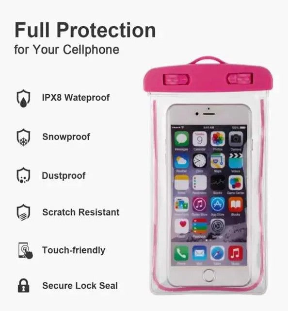 Waterproof Mobile Case for Travel & Outdoor Use | Universal Touch Screen Phone Pouch with Lanyard