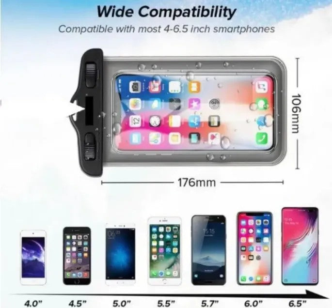 Waterproof Mobile Case for Travel & Outdoor Use | Universal Touch Screen Phone Pouch with Lanyard