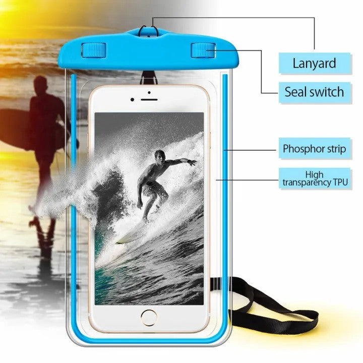 Waterproof Mobile Case for Travel & Outdoor Use | Universal Touch Screen Phone Pouch with Lanyard
