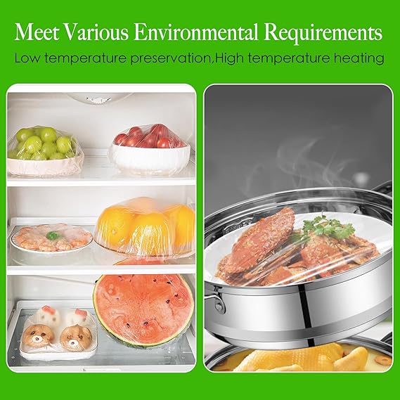 100 PCS Disposable Stretch Bowl Covers | Elastic Food Storage Covers | BPA Free