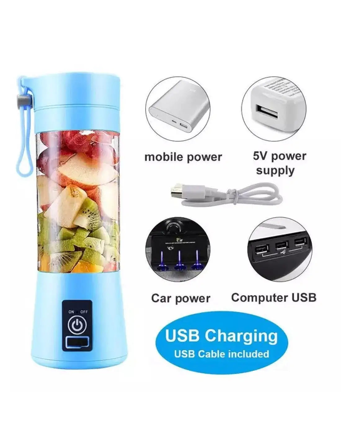 USB Rechargeable Portable Blender Charging Options