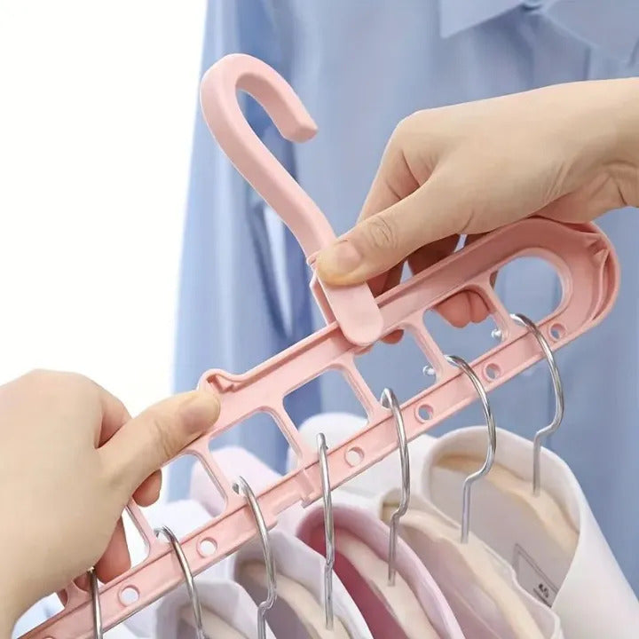 9-Hole Space-Saving Clothes Hanger | Multifunction Closet Organizer for Shirts, Pants & Coats