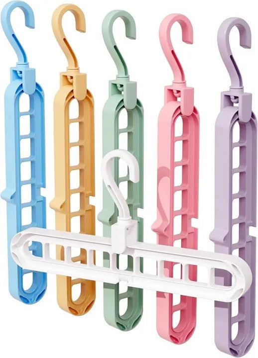 9-Hole Space-Saving Clothes Hanger | Multifunction Closet Organizer for Shirts, Pants & Coats