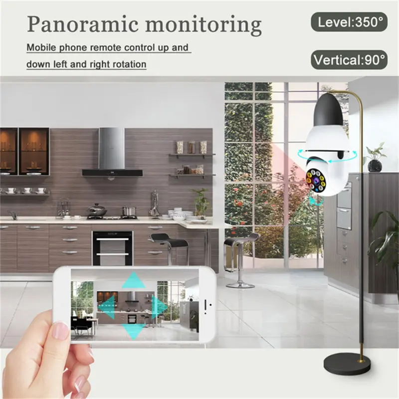 2MP WiFi Bulb CCTV Camera – 360° View & Motion Alerts