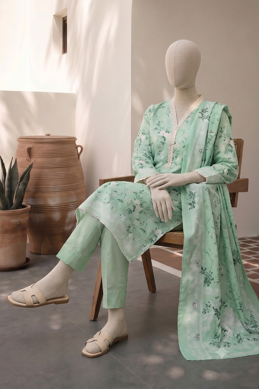 ZELAY | Mother Collection – Premium Unstitched 3-Piece Lawn Suit – WUS26X3801