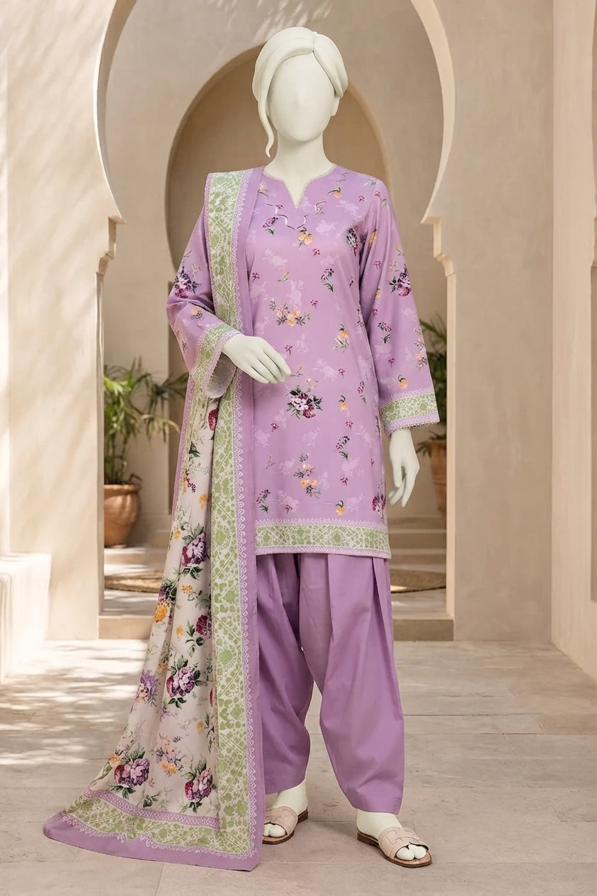 ZELAY | Premium Unstitched 3-Piece Lawn Suit – WUS26X38063