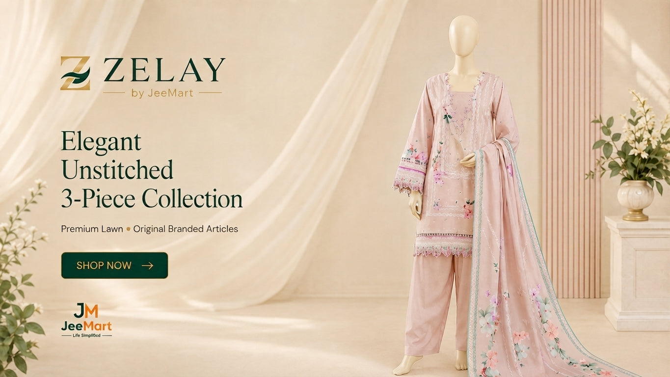 ZELAY | Premium Unstitched 3-Piece Lawn Suit – WUS26X30953