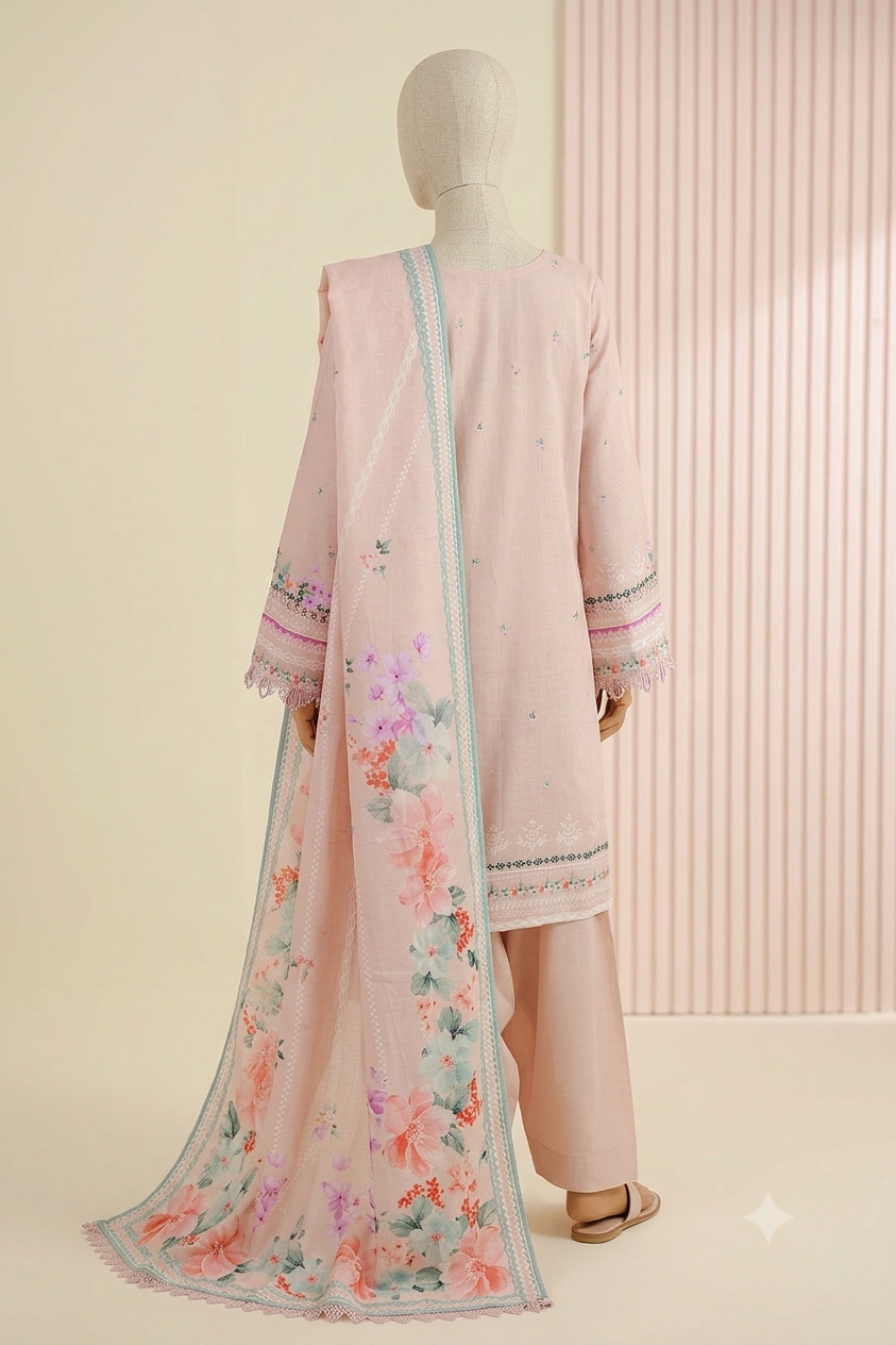 ZELAY | Premium Unstitched 3-Piece Lawn Suit – WUS26X30953