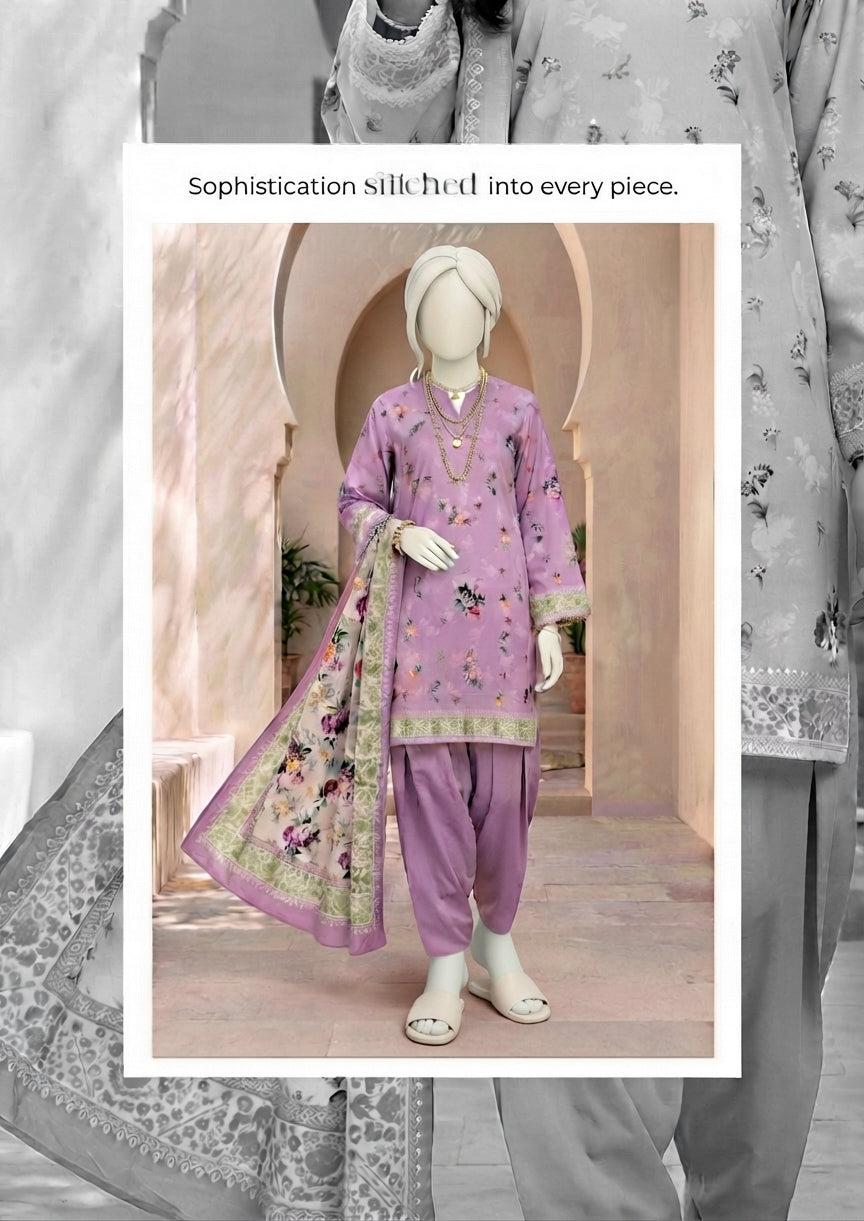ZELAY | Premium Unstitched 3-Piece Lawn Suit – WUS26X38063